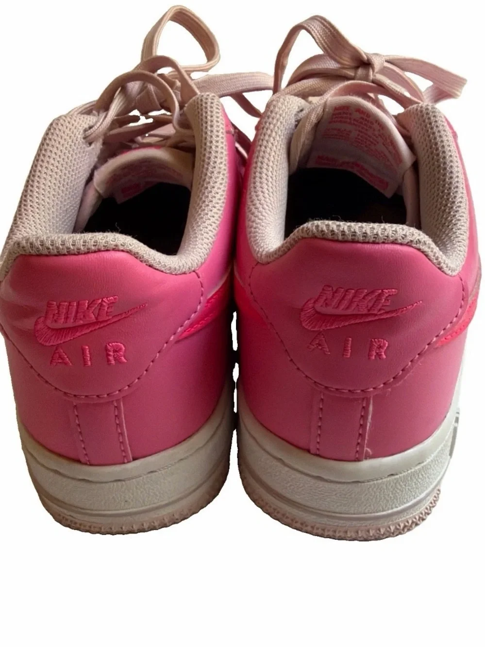 Nike Air Force 1 Kids Pink/White Leather Sneaker 3.5Y